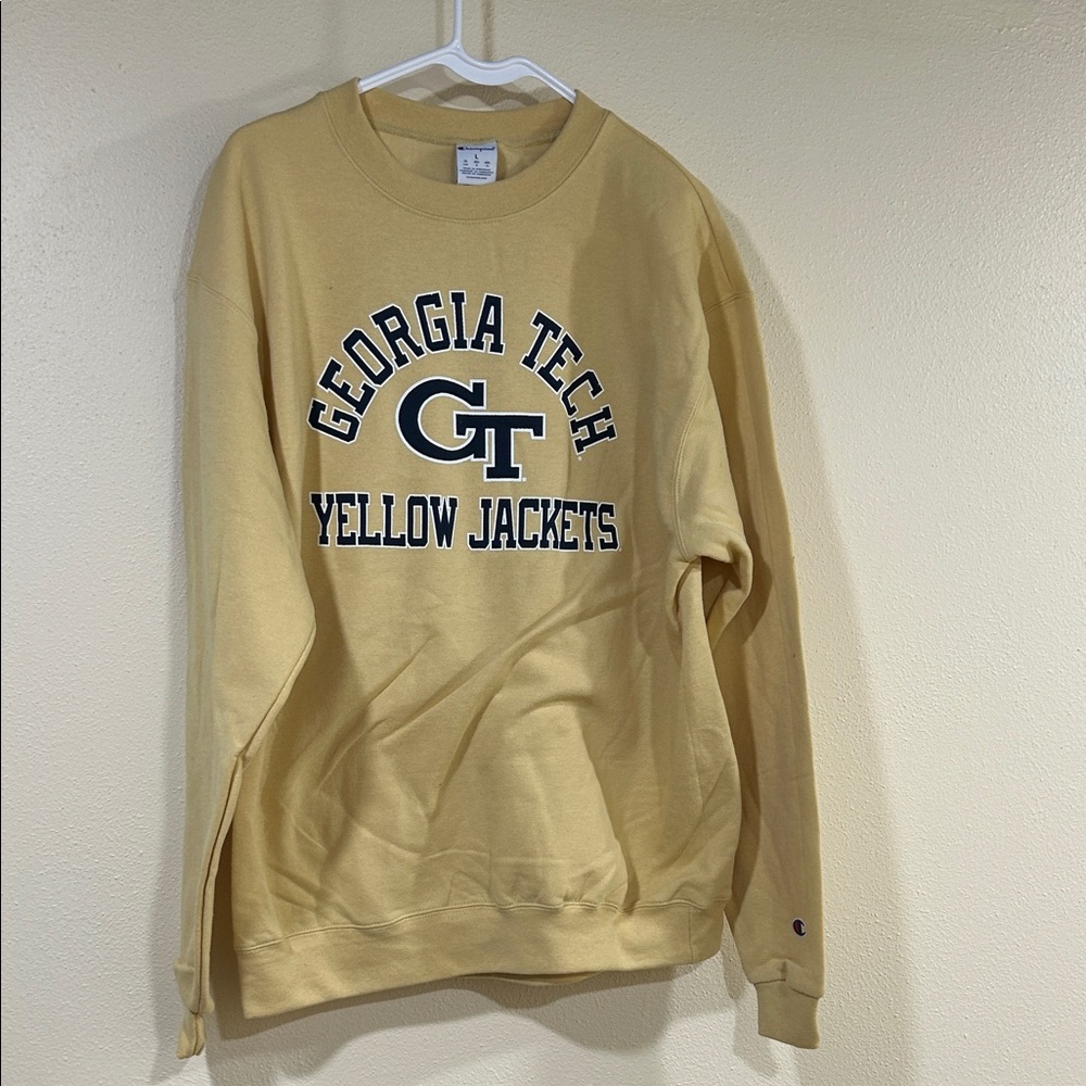 Interesting Georgia Tech Sweatshirt - Pale Yellow & Navy NWT Retail $44
